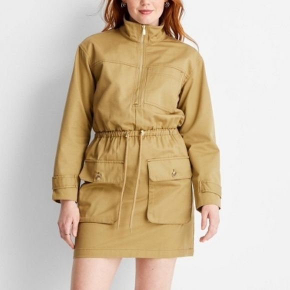 Future Collective Dresses & Skirts - Nwt Future Collective Tan Utility Dress
